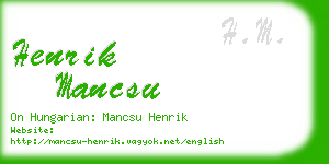 henrik mancsu business card